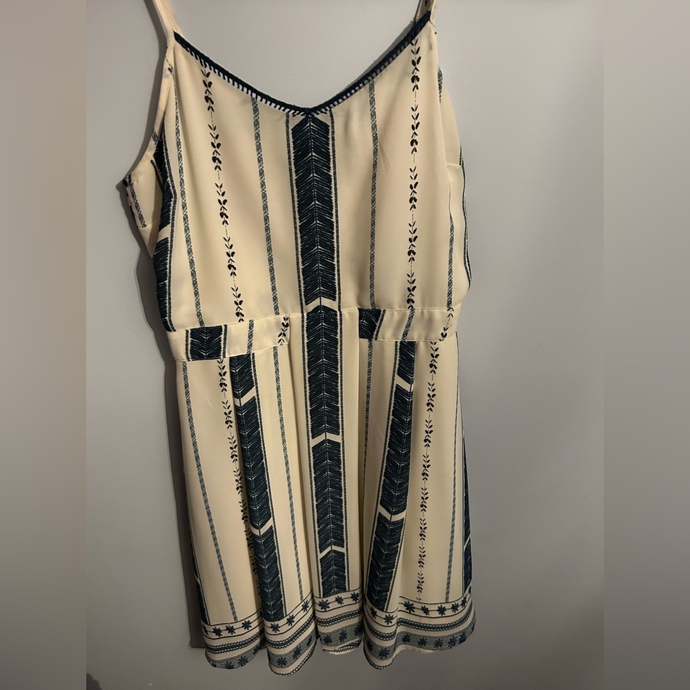 Navy and White sleeveless Aqua Dress size M